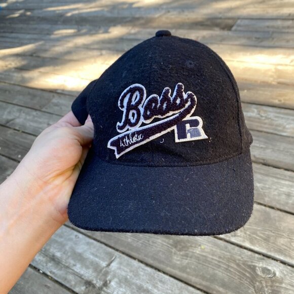 Hugo Boss Russell Athletic Firas Men's Baseball Cap Strapback Hat Navy Blue - Picture 3 of 5